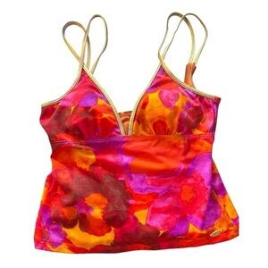 Like new! ▶️ ST JOHN ◀️ Gold Strap Floral Tankini